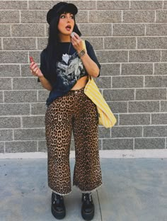 Grunge Looks, Leopard Print Outfits, Edgy Outfit, Thrift Inspo, Outfit 90s, Thrifted Outfits, Future Outfit, Love Clothing