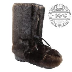 These arctic beaver fur boots offer a very classic look. They will delight the more cautious people who like to have their feet warm and prefer simplicity! Ideal for walking and outdoor outings.  After the purchase, please provide your shoe size or foot length and the gender who will wear them thank you! Natural arctic beaver fur Genuine leather trim With laces and cogwheel closures Height of 12 inches including the sole Inner multi-layer and removable lining Anti-rust steel eyelets These boots Brown Winter Hunting Boots, Fur Winter Boots, Thermal Heat, Mink Fur Coat, Montreal Quebec, Fur Boots, Natural Brown, Socks And Hosiery, Leather Trim