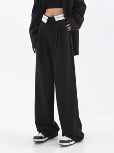 Nightcity's straight pants are perfect for those days when you want to feel comfortable without sacrificing style. The fold-over waistband gives you a sleek and polished look, while the lightweight fabric keeps you cool and comfortable all day long. Whether you're dressing them up or down, these pants are a new favorite for any occasion.
Gender: Women
Material: Polyester (100%)
Pants Length: Ankle-Length
Waist Type: High Waist Folded Over Pants, School Pants, Korean Pants, High Waisted Wide Leg Pants, Loose Fashion, Pants High Waisted, Clothes Black, Fashion Office, Grey Trousers