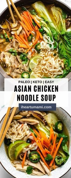 Chinese Rice Noodles Soup, Chicken Soup Asian Style, Asian Broth Soup Recipes, Asian Chicken Noodle Soup Recipe, Chicken Soup Asian, Asian Inspired Soup, Asian Noodle Soup Recipes Easy, Asian Style Soup, Healthy Asian Soup