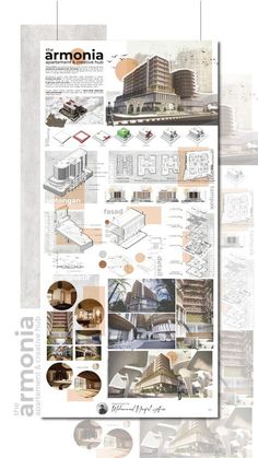 an architectural drawing shows the various sections of a building and its surrounding area, including several different