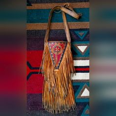 Super Cute Western/Boho Shoulder Bag! Never Used. Vintage Leather Bags With Fringe, Artisan Shoulder Bag With Fringe For Everyday Use, Artisan Fringe Shoulder Bag For Everyday, Artisan Rectangular Shoulder Bag With Fringe, Artisan Fringe Rectangular Shoulder Bag, Artisan Rectangular Fringe Shoulder Bag, Brown Artisan Bags With Fringe, Artisan Brown Bag With Fringe, Bohemian Bag With Removable Pouch In Natural Color