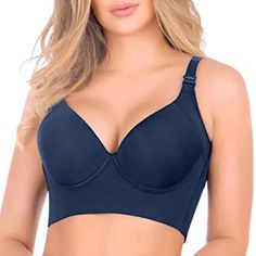 PRICES MAY VARY. 【Comfortable Everyday Bras】:Plus size push up sports bra for women made of top-graded fabric that thin soft and lightweight, genuine zero feeling bra, just like wearing nothing at all ! you will love Our fashion deep cup bra. 【Design】Full back covarage design not only effectively protect against shock, prevent the bra from shifting, but also hide your back and side fat, beautify your back curve, increase the fashion sexy style. 【Lift & Shape】 Exude confidence in our full back co Compression Bra, Coverage Bras, Back Fat, Women Health, Body Proportions, Lingerie Drawer, The Medium, Improve Posture, Sport Bra