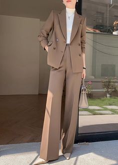 womens pantsuit Blazer Styles For Women, Fall Suits For Women, Womens Waistcoat Suit, Suit In Women, Formal 3 Piece Suit Women, Blazer And Pants Set Women Formal, Japanese Suits For Women, High Waisted Suits For Women, Elegant Blazers For Women