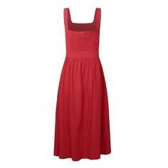 $39.99 Square Neck Midi Dress, Summer Evening, Sun Dress, Free Clothes, Fitted Dress, Red Formal Dress, Square Neck, Dress Collection, Sundress