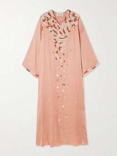 SHATHA ESSA Sequin-embellished satin gown | NET-A-PORTER Luxury Embellished Long Gown, Luxury Embellished Gown, Embellished Floor-length Silk Kaftan, Embellished Silk Floor-length Kaftan, Luxury Embellished Maxi-length Gown, Luxury Hand Embellished Silk Dress, Evening Embellished Silk Kaftan, Evening Silk Embellished Kaftan, Hand Embellished Maxi Gown