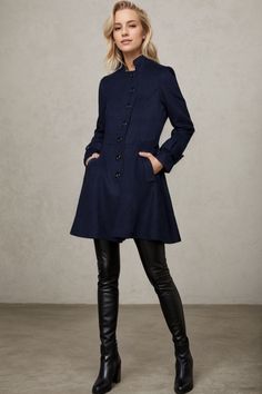 ★★ Welcome to my Ylistyle's shop！！！ Our women navy blue wool peacoat, Suitable for various occasions, for everyday wear or formal events. Every detail of the wool coat is handled very well. Can be customized to your size. ★★FEATURES 50% wool, 50% fiber nylon polyester Polyester lining Two side pockets Front buttons and belt closure Midi coat Peacoat Belted coat Navy blue wool coat Autumn winter wool coat Dry clean ★★More color from Color 1 of Wool fabric swatch https://etsy.me/37PMzfD  ★★ The mo Chic Navy Wool Outerwear, Navy Single-breasted Pea Coat For Fall, Navy Single-breasted Peacoat For Fall, Navy Wool Pea Coat For Fall, Navy Peacoat With Button Closure For Fall, Navy Fall Peacoat With Button Closure, Navy Wool Outerwear For Office, Navy Peacoat For Workwear In Fall, Navy Long Pea Coat For Fall