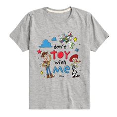 Toy Story - Dont Toy With Me - Toddler & Youth Short Sleeve Graphic T-Shirt - Celebrate the essence of Disney's Disney with officially licensed apparel featuring unique designs crafted exclusively by Hybrid Apparel. Each piece brings beloved characters, iconic imagery, and memorable moments to life, offering Disney fans a one-of-a-kind way to showcase their passion. Mickey Shorts, Disney Boys, Disney T, Kids Clothes Boys, Disney Tshirts, Top Graphic Tees, Fabric Names, Memorable Moments, Toy Story