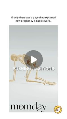 a skeleton sitting on top of a table next to the words,'pushing positions '