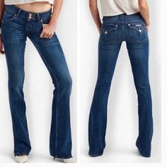 Approx Waist 16.5 In Rise 9 In Hip 19 In Inseam 35.5 In Leg Opening 19in 98%Cotton 2% Elastane Made In Usa Nwt. Dark Wash Bootcut Jeans, Denim Pocket, New Pant, Boot Cut Denim, Designer Jeans, Hudson Jeans, Light Wash Jeans, Dark Wash Jeans, Teen Fashion Outfits