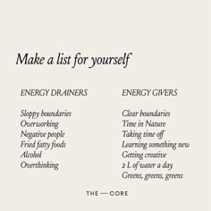 Zero Energy, Make A List, Negative People, Emotional Health