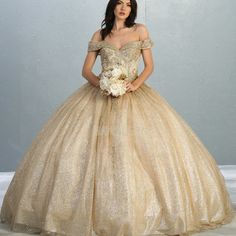 Gold Dresses For Quinceanera, Glamorous Ball Gown For Quinceanera, Glamorous Quinceanera Dress With Sweetheart Neckline, Glamorous Embellished Quinceanera Dress For Gala, Glamorous Fitted Gown For Quinceanera, Glamorous Quinceanera Ball Gown, Embellished Gold Ball Gown For Quinceanera, Gold Embellished Ball Gown For Quinceanera, Glamorous Fitted Quinceanera Dress For Debutante Ball