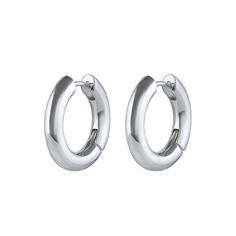 Size: 18mm Material: Stainless Steel Earrings are 100% nickel-free and cadmium-free Earrings are hypoallergenic and tarnish resistant Water-Resistant Modern Small Hoop Metal Clip-on Earrings, Classic Hypoallergenic Stainless Steel Earrings, Modern Nickel-free Clip-on Earrings For Everyday, Modern Round Metal Huggie Earrings, Modern Round Huggie Earrings, Polished Metal Hoop Huggie Earrings, Modern Silver Hoop Clip-on Earrings, Classic Stainless Steel Earrings With Polished Finish, Everyday Stainless Steel Earrings With Polished Finish