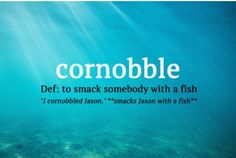 the words cornoble are under water