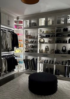 the closet is full of shoes and handbags for all kinds of people to use