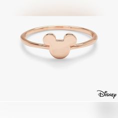 Nwt Supercute Disney's Mickey Mouse Ears Rose Gold Ring Rose Gold: Brass Base With Rose Gold Plating Disney Ring, Mickey Mouse Ring, Mouse Ring, Disney Rings, Look Rose, Mickey Mouse Head, Simple Rose, Mickey Mouse Ears, Simple Look