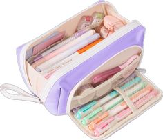 Back To School Pencil-shaped Organizer With Zipper, Pencil Shaped Pencil Case With Zipper For Organization, Back To School Stationery With Zipper Closure, School Pencil Case With Zipper Closure, Back To School Pencil Case With Zipper For Students, Trendy Stationery For Back To School, Trendy Student Stationery With Pen Slots, Trendy Portable Stationery For Students, Trendy School Pencil Case With Pen Slots