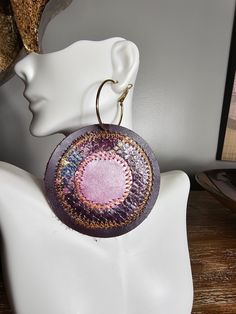 "Leather circle earrings, purple multi color hoop earrings Earrings are 3\" circle" Multicolor Small Hoop Earrings For Party, Bohemian Purple Hoop Earrings, Adjustable Purple Round Hoop Earrings, Adjustable Purple Hoop Earrings, Trendy Multicolor Round Hoop Earrings, Pink Hoop Earrings For Festival, Pink Small Hoop Jewelry For Festival, Purple Small Hoop Earrings, Purple Bohemian Hoop Earrings