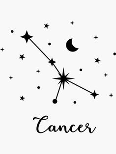 "Cancer Constellation Stars" Sticker for Sale by UponStars | Redbubble Cancerian Constellation Tattoo, Joy Cricut, At The Doctor, Mini Tats, Printing Idea, Body Routine, Zodiac Sign Tattoos, Jr Art