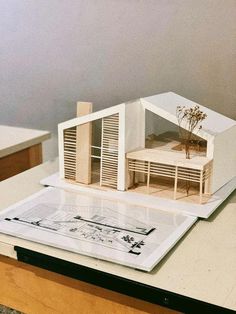 a model of a house sitting on top of a table