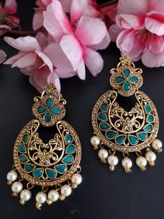 Polki kundan jhumka earrings / latest Meenakari Earrings kundan earring / jadau kundan earring / Delicate Earrings / Bridesmaid earrings Bridal Kundan Chandbali Earrings With Meenakari, Bridal Meenakari Chandbali Kundan Earrings, Festive Heavy Kundan Pearl Earrings, Stone Work Bridal Earrings Gift For Eid, Stone Work Bridal Earrings For Eid, Bridal Earrings With Stone Work For Eid, Bridal Earrings With Stone Work As Gift For Eid, Kundan Meenakari Dangle Pearl Earrings, Green Kundan Earrings With Intricate Design