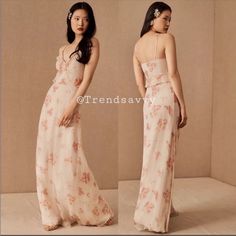 Nwt Anthropologie Bhldn Bridesmaids Collection Clare Floral Ruffles Chiffon Maxi Dress Size 10 Brand New With Tags For A Lighter-Than-Air Look, Slip On This Dreamy Chiffon Maxi Dress. Allover Florals And Ruffle Details At The Bodice Add A Romantic Touch. Bhldn Limited Edition Blush Floral Bridesmaids Collection Back Zip Viscose Chiffon; Polyester Lining Professionally Clean Made In India Measurements Flat Approx: Pit-Pit: 19.5” Waist: 15” Hips: 19.5” Length: 63" Falls From Shoulder To Hem Color: Blush Floral Dress, Floral Bridesmaids, Bhldn Bridesmaid, Bhldn Dress, Floral Chiffon Maxi Dress, Bhldn Dresses, Floral Bridesmaid, Bridal Event, Chiffon Ruffle