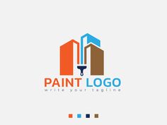 the logo for paint company is designed to look like it has been painted in different colors