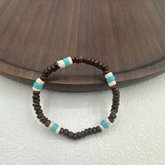 Material: Coconut Shell Wooden Bead Style: Bohemian Surfer Style, Stacking Bracelets, Bracelet Mens, Mens Beaded Bracelets, Men's Bracelet, Bracelet Beaded, Coconut Shell, Bead Bracelets, Boho Bracelets