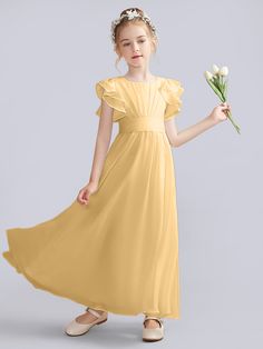 Flutter Crinkle Chiffon Junior Bridesmaid Dress Bridesmaid Dresses Burnt Orange, Jr Bridesmaid Dresses, Different Wedding Themes, Candy Pink Bridesmaid Dresses, Wisteria Bridesmaid Dresses, Bridesmaid Wrap, Peach Bridesmaid Dresses, Wrap Dress Bridesmaid, Jr Bridesmaid