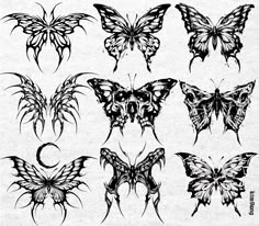 Female Butterfly Tattoos, Dark Butterfly Tattoo, Dark Ornamental Tattoo, Mariposas Tattoo, Aura Tattoos, Chest Tattoo Designs Female, Tato Mandala, Moth Tattoo Design, Unique Tattoos For Men