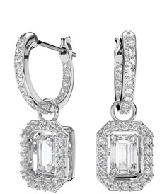 From Swarovski&#x2C; these earrings features:Drop earringsMetal/Crystalclick top closureapprox. 0.875" x 0.375"Imported. Swarovski Millenia, Premier Jewelry, Leverback Earrings, Feminine Tattoos, Miss World, Swarovski Earrings, Crystal Drop Earrings, Swarovski Jewelry, Earring Jewelry