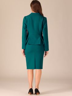 Shop Allegra K for long sleeve notched lapel peplum blazer pencil skirt 2 piece set you are looking for, get more women's sets for yourelf. Order now! Free Returns! Skirt 2 Piece Set, Peplum Blazer, Peacock Green, Women Set, 2 Piece Set, 2 Piece, Pencil Skirt, Order Now, Pencil