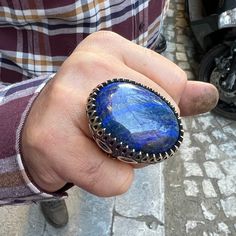 Man Lapis Lazuli Ring, Ottoman Style Large  Lapis Ring , Blue Lapis Lazuli Signet Men's Ring,  925k Sterling Silver Ring , Gift For Him ★Item Details * Gender : Male / Female * Material : 925K Sterling Silver * Total weight :  60 Grams * Gemstone :  Lapis Lazuli Stone * Stone Size  : 30x40mm ✔ Ready to Ship in 1-2 Business Days .. ✔ Shipped to the Worldwide 1-5 business days with free shipping... ✔ The product will be sent to you with a handmade wooden box to avoid any damage during shipping... Handmade Wooden Boxes, Ottoman Styling, Lapis Ring, Lapis Lazuli Ring, Blue Lapis Lazuli, Lapis Lazuli Stone, Blue Lapis, Ring Blue, Men's Ring