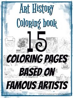 the front cover of an art history coloring book