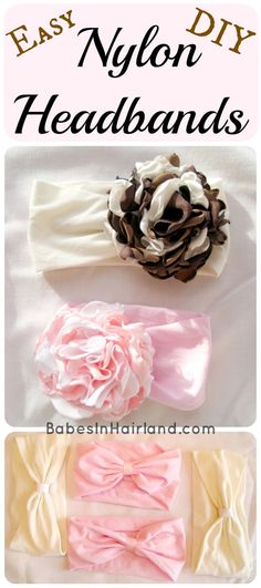 three different types of headbands with the words easy diy