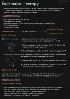 a blackboard with instructions on how to use pacemaker therapy