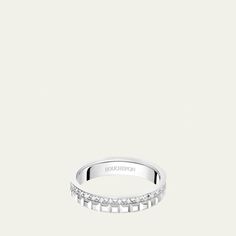 Boucheron ring 18-karat white gold One row of diamonds Total carat weight: 0.24 Boucheron Ring, Bergdorf Goodman, Solid Gold, Diamond Ring, Jewelry Rings, Tops Designs, White Gold, Diamonds, Ring