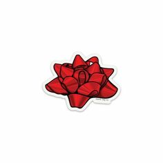 a red flower sticker on a white background