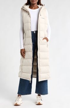 Columbia Pike Lake Water Repellent Hooded Long Puffer Vest | Nordstrom