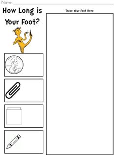 a worksheet with the words how long is your foot?