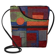 PRICES MAY VARY. Our handmade women's handbags are proudly made in the USA from gorgeous, hand cut tapestry fabrics and water-resistant nylon lining. Stylish and comfortable with a clever nylon microfiber cord that adjusts from the inside; adjustable from 6” to 56” to be worn as a Clutch, Shoulder Bag or Crossbody Purse Bella Purse is a perfect little size, great for day or night, measuring 9” wide x 10” high x 2.5” deep Festival fabric with contemporary geometric shapes in dramatic red, green, Pumpkin Bunny, Ties Crafts, Scrap Collage, Tiny Skeleton, Bear Plushie, Mouse Crochet, Necktie Crafts, Purse Ideas, Bunny Amigurumi