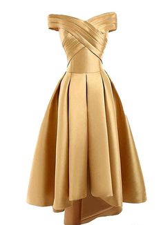 Gold Satin Prom Dress, Prom Dresses Long Plus Size, Satin Prom Dress Long, High Low Party Dresses, Fancy Gown, Off Shoulder Evening Gown, Homecoming Formal Dresses, Maxi Design, Satin Prom Dresses