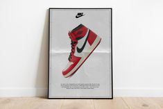 DESCRIPTION Vintage Nike Basketball poster  Quality poster printed professionally.   Retro Nike  Air Jordan  1 poster Nike Air Jordan Chicago Bulls sneakers SHIPPING All posters are  carefully shipped in tubes in 1-2 business days Please don't hesitate to ask if you have any questions or inquiries. *Frame not included Jordan Decor, Air Jordan Poster, Air Jordan 1 Gym Red, Jordan 1 Gym Red, Cool Jordans, Retro 11 Concord, Jordan Nike Shoes, Hypebeast Poster, Jordan Poster