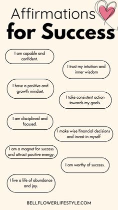 Positive Affirmations for Success How To Make Affirmations Work, Best Affirmations For Success Positive, Mantras For Success, Successful Work Affirmations, Success Manifestation Quotes, Motivational Affirmations For Success, Driving Test Affirmations, Education Affirmations, Talent Affirmations