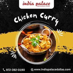 Delicious and Delightful Chicken Curry: India Palace Looking for a spicy dish of chicken in Dallas? Order our Chicken Curry and enjoy it with butter Naan, Tandoori Roti, or rice, and make your moments memorable. Indian Chicken Curry, Healthy Indian Recipes, Indian Chicken, Spicy Snacks, Thai Dishes, Curry Chicken Recipes, Chicken Curry