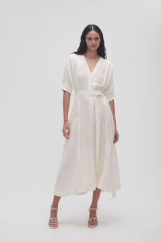 Ennoble Dress | Ivory | Aje – Aje ROW Modest Dresses Fashion, Knit Jumpsuit, Bridal Event, Fashion Lingerie, Shades Of Beige, Denim Accessories, Lingerie Accessories, White Maxi Dresses, Linen Dresses