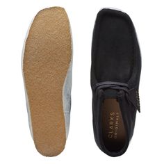 Elevate your footwear collection with the timeless Clarks Originals Wallabee Boots for men. Crafted in classic black and white suede, these iconic boots boast a style that has endured the test of time, making them a must-have addition to any wardrobe. High-quality suede material ensures durability and long-lasting wear, while also providing exceptional comfort and a personalized fit as it molds to your feet over time. The versatile black and white colorway effortlessly complements any outfit, wh Suede Style, Suede Fashion, Boots For Men, Clarks Originals, Suede Material, Shoe Game, Up Styles, Boots Men, Classic Black