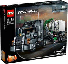 the lego technic truck is designed to look like it's being transported by a crane