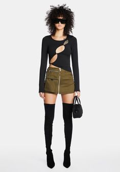 Long Sleeve Crop Top For Club, Long Sleeve Crop Top For Club In Fall, Edgy Stretch Long Sleeve Crop Top, Edgy Long Sleeve Crop Top For Club, Spring Long Sleeve Club Crop Top, Edgy Long Sleeve Elastane Tops, Trendy Cutout Tops For Fall, Edgy Long Sleeve Crop Top For Spring, Spring Long Sleeve Edgy Crop Top