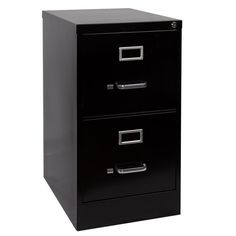 Pemberly Row - Filing Cabinets - PR436141 - A two-drawer vertical black metal filing cabinet ensures a compact yet spacious filing solution. Its modern design and durable construction provide reliable document storage for home or office use.[Optimized Storage]: The filing cabinet stands at 28.38""H x 15""W x 22""D and features 2 Drawers. The ample storage space helps keep your important files organized and easily accessible.; [Packed with Features]: This filing cabinet from Pemberly Row comes fu Racks And Shelves, Drawer File Cabinet, 2 Drawer File Cabinet, Coastal Colonial, Legal Letter, Hanging File Folders, Metal Filing Cabinet, Mobile File Cabinet, Metal Letter